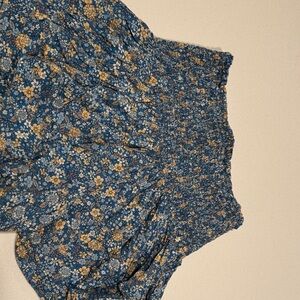 NATURAL LIFE High Waist Floral Blue and Tan Shorts